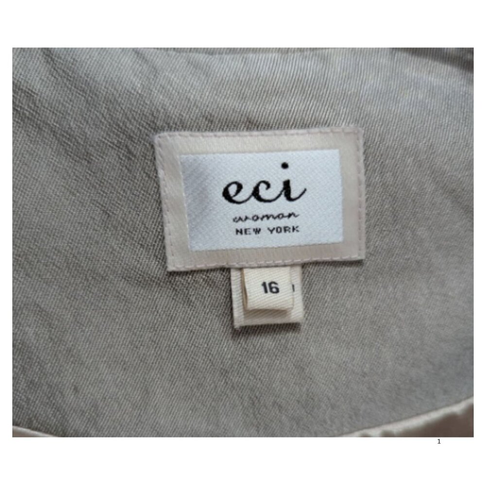 ECI Silk-Blend Metallic Tan Swing Jacket / Coat – Size 16 – EUC - Picture 4 of 5